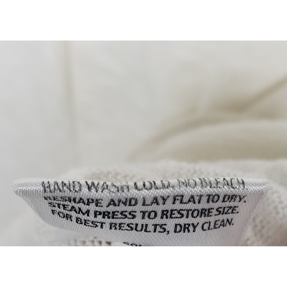 Eileen Fisher White Linen Cotton Slub Knit Cardigan Sweater L Spring Resort - Picture 4 of 7